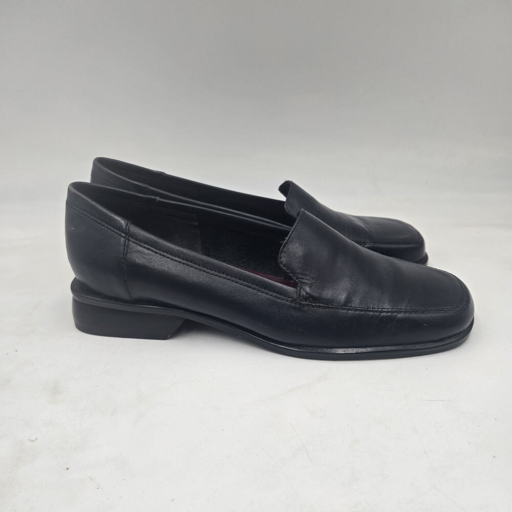 Vintage 90s Westies Women's Size 6 M Black Leather Square Toe Loafers Career